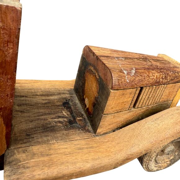 Vintage Handmade Wooden Toy Truck Rustic Car Collectible Decor 13.5" - Picture 8 of 10